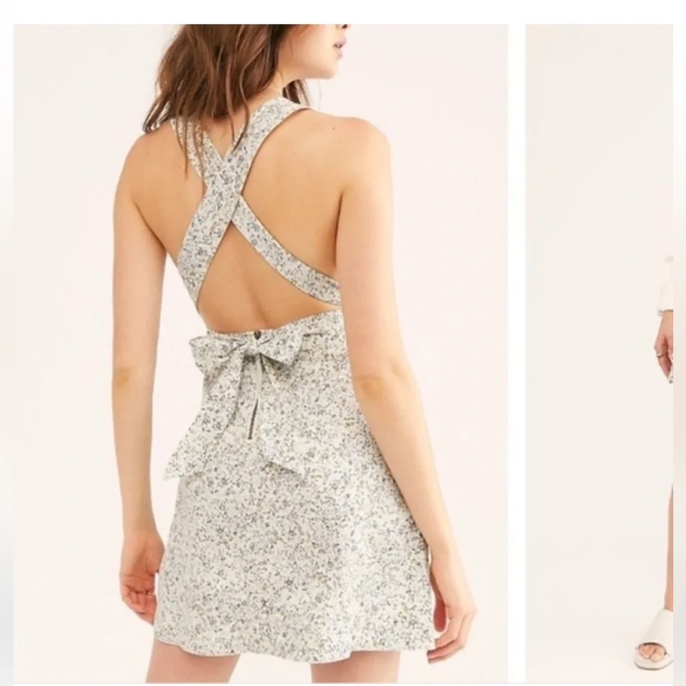 Free People Green and White Wrap Sundress - Picture 2 of 12